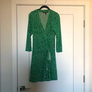 BCBGMaxazria Green Wrap Dress US M Like New